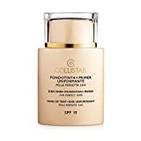 Collistar Foundation + Primer Uniforming SPF 15 n. 6 Sun, 2 en 1 base de maquillaje impermeable, textura...