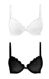 Cotonella Pack de 2 Piezas (Blanco y Negro) - Sujetador Daniela Push UP en Copa B. Preformado...