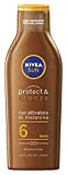 Nivea SUN Crema Solare Protect & Bronze FP6 in flacone da 200 ml, Crema abbronzante e idratante,...