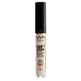 NYX Professional Makeup Concealer Can't Stop Won't Stop, Liquid Face Concealer, Apto para todos...