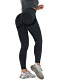 CMTOP Leggings deportivos anticelulíticos Pantalones deportivos de cintura alta para mujer Pantalones de yoga Push Up para...