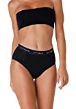 LOVABLE Period Bragas Calzoncillos altos para ciclo menstrual Abundant Flow, Negro, M Mujer