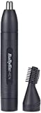 BaByliss For Men E652E Recortador para nariz, orejas y cejas, cabezal circular, funciona con pilas, negro