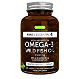 Aceite de pescado salvaje puro y esencial Omega-3 de alta dosis 1360 mg y astaxantina. EPA 1000mg y...