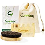 Cepillo y peine para barba de bambú Kit de bambú para hombres Peine de madera hecho a mano,...