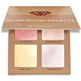 Paleta de maquillaje facial iluminador en polvo - Prime Glow Highlighter Makeup Bronzer Palette - 4 colores...