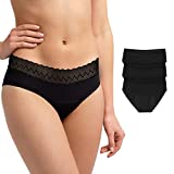 ZENAPHYR Pack de 3 Calzoncillos Menstruales Mujer Bio - Calzoncillos Absorbentes Protección Higiénica Femenina...