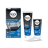 Veet Men Kit de Depilación Íntima para Pieles Sensibles, 100 ml Crema Depilatoria y Post...