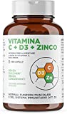 Suplemento de Vitamina C 1000mg, Vitamina D D3 2000 UI, y ZINC ALTA DOSIFICACIÓN 180 Cápsulas....