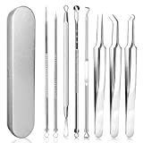 JEJA Blackhead Remover Tool 8 PCS Acero inoxidable Professional Blackhead Remover Pinzas...