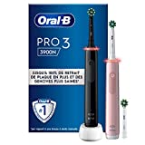 Oral-B Pro 3 3900N Duo Pack, 2 cepillos de dientes eléctricos recargables, con 3 cabezales de repuesto,...