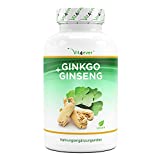 Ginkgo + Ginseng - 365 comprimidos - Extracto especial - Altamente dosificado - Ginkgo Biloba + Ginseng...