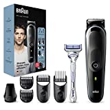 Braun Beard Trimmer Men's Hair Clipper Electric Beard Razor Incluido 7 en 1 Styling Kit, 5 Accessories, ...