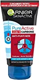 Garnier Blackhead Mask, Cleanser and Face Scrub Pure Active Intense 3in1 con Carbón Vegetal,...