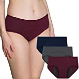 INNERSY Braguitas de ciclo menstrual para mujer Conjunto de ropa interior de algodón absorbente para cesárea Multipack 3...