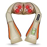 Masajeador de cuello inalámbrico Snailax, masajeador de cuello y hombros Shiatsu 4D con calor,...