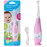 Brush Baby BabySonic Cepillo de dientes eléctrico para bebés y niños pequeños de 0 a 3 años (Rosa)