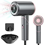 Secador de pelo Eocooy Ion, Hair Phone 1800w Secador de pelo de viaje plegable con difusor y ...