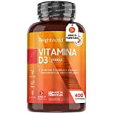 Vitamina D3 Dosis Alta - Vitamina D3 2000 iu de 400 Comprimidos - Suplemento de Vitamina D para 1+...