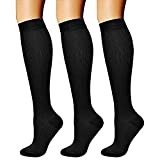 3 pares de calcetines de compresión para hombre y mujer, calcetines de compresión graduados 15 - 20 mmHg para...