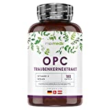 Suplemento de extracto de semilla de uva OPC 1000 mg + vitamina C antioxidante - 180 cápsulas veganas de...