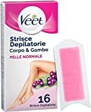 Tiras depilatorias Veet para piernas, brazos, axilas y zona del bikini, paquete de 16 tiras