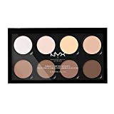 NYX Professional Makeup Highlight & Contour Pro Palette, kit de contorno en polvo, ocho tonos...