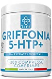 GRIFFONIA 5-HTP Alta Dosificación Piulife® • 200 Comprimidos de 400mg Triptófano Precursor de...