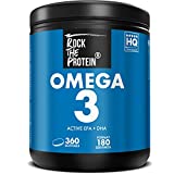 OMEGA 3 1000mg Aceite de Pescado Rock The Protein® • 360 Cápsulas Blandas 360mg EPA y 240mg DHA por Porción •...