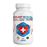 Colest Medical Elite Suplemento de arroz rojo, 120 comprimidos de monacolina K, coenzima Q10, ácido fólico,...