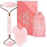 Rodillo de Cuarzo Rosa 100% Natural - Masajeador Facial Relajante y Remodelador para...