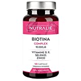 BIOTIN 10000 mcg - Cabello, Uñas y Crecimiento de la Piel - Suplemento de Alta Dosis para el Cabello con...