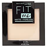 Maybelline New York Fit Me Matte&Poreless Polvo matificante y fijador, brocha y espejo...