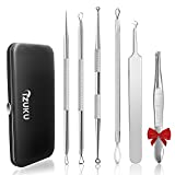 Blackhead Removal Nariz Comedones Leva IZUKU [GARANTÍA DE POR VIDA] Blackhead Remover Steel Kit de 6 ...