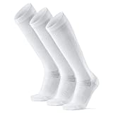 Calcetines de compresión graduados de algodón orgánico DANISH ENDURANCE 3 pares (blanco, EU 35-38)