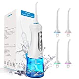 Irrigador Dental Portátil 300ml Profesional con 4 Boquillas de Repuesto, 3 Modos IPX7...