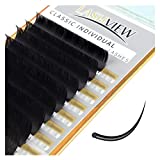 LASHVIEW Extensiones de pestañas, pestañas individuales, pestañas premium individuales y clásicas, 0,15 de grosor...