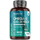 Omega 3 - Aceite de Pescado 2000mg Dosis Alta - Omega 3 Cápsulas Blandas de Aceite de Pescado con 660mg EPA y...