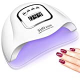 Lámpara de uñas LED UV de 150 W, luz de esmalte de gel secador de uñas profesional con 4...