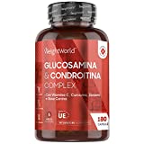 Glucosamina Condroitina + Vitamina C - 180 Cápsulas (Suministro para 6 Meses) - Complejo de Glucosamina con...