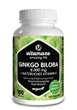 Vitamaze® Ginkgo Biloba Cápsulas 6000 mg Dosis Alta y Vegano, Extracto de Gingko Biloba 50:1, 100...