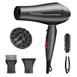 Secador de pelo iónico profesional Faszin 2400w Secador de pelo profesional súper rápido, Ion Hair Phone...