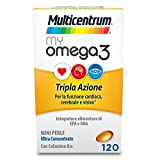 Multicentrum corazón, mente y vista Boost Omega 3 |  Complemento alimenticio de EPA y DHA, Triple acción...