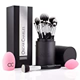 Oscar Charles 17 Piezas: Set de Brochas de Maquillaje Profesional con Beauty Blender y...