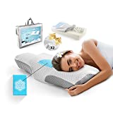 OnNuvo Almohada Cervical Viscoelástica Alta Calidad 50 kg/m3, Almohada de Cama, 2 Fundas de Almohada Blanda...