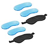 Navaris 4x Cooling Gel Eye Mask - Juego de mascarillas para frío y calor con 2 fundas de algodón...