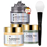 Mascarilla facial de cúrcuma ANAiRUi - Mascarilla de arcilla desintoxicante de té verde -...