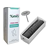 Natury Nails 100 discos de lija recambiables con punta de 25 mm para torno de uñas, para...