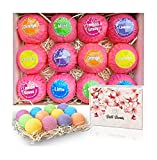 Bombas de baño 12 piezas - Idea de regalo de lujo para mujeres - 12 bombas de baño - aceite esencial...