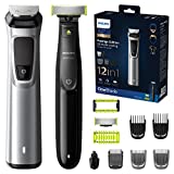 Philips MG9710/90 Multigroom Serie 9000 12 en 1, Barba, Cabello y Cuerpo, 12 Accesorios, Cuchillas en...